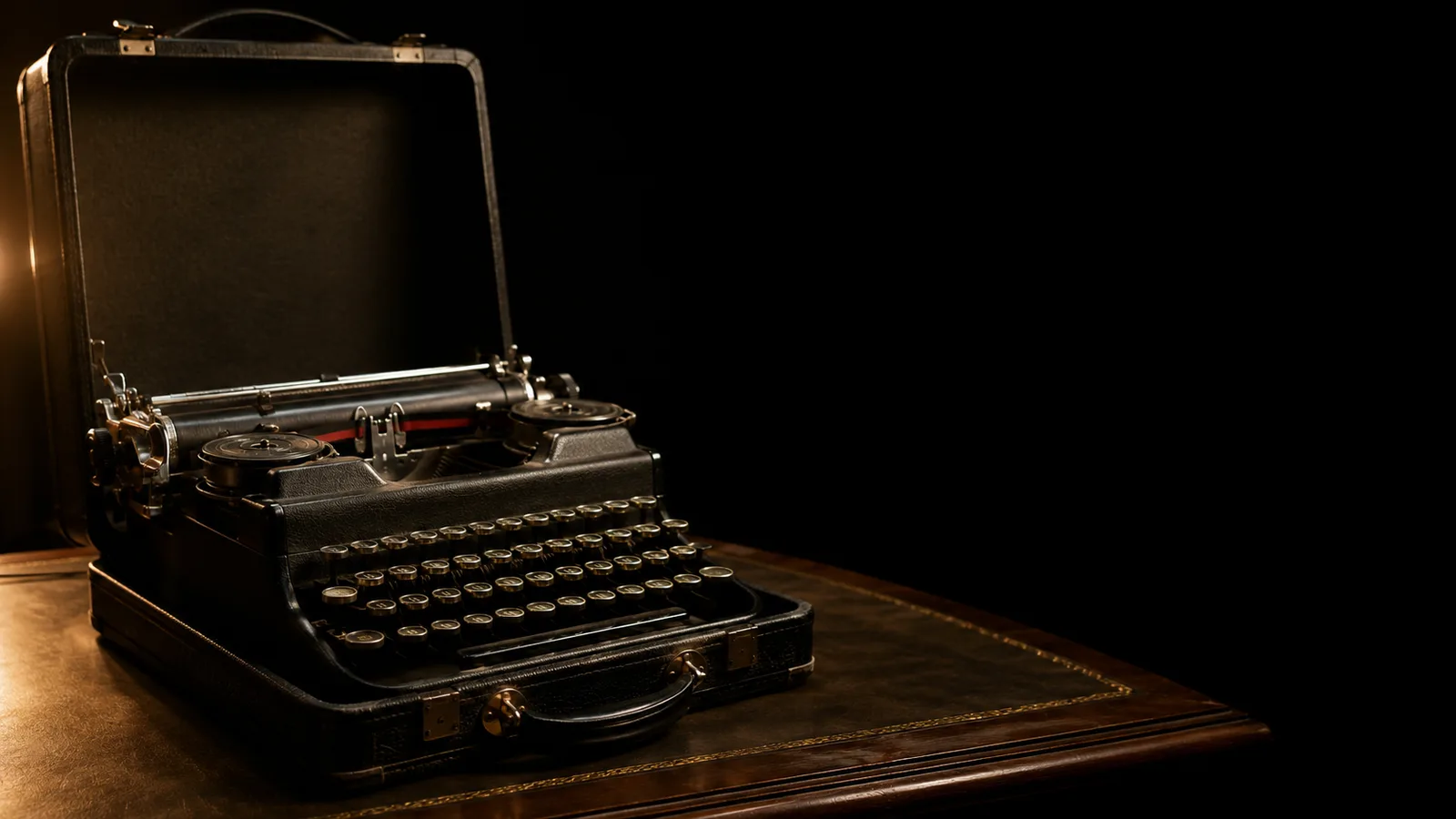 Stylized vintage portable typewriter